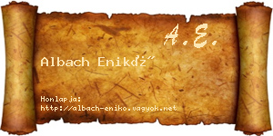 Albach Enikő névjegykártya