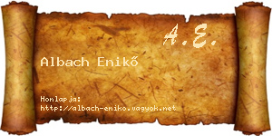 Albach Enikő névjegykártya